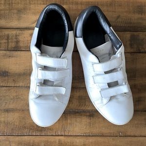 White Leather Velcro Sneakers